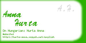 anna hurta business card